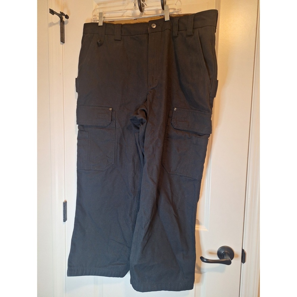 Duluth Men's Black Heavy Duty Canvas Cargo Pant Size 44x30 EUC